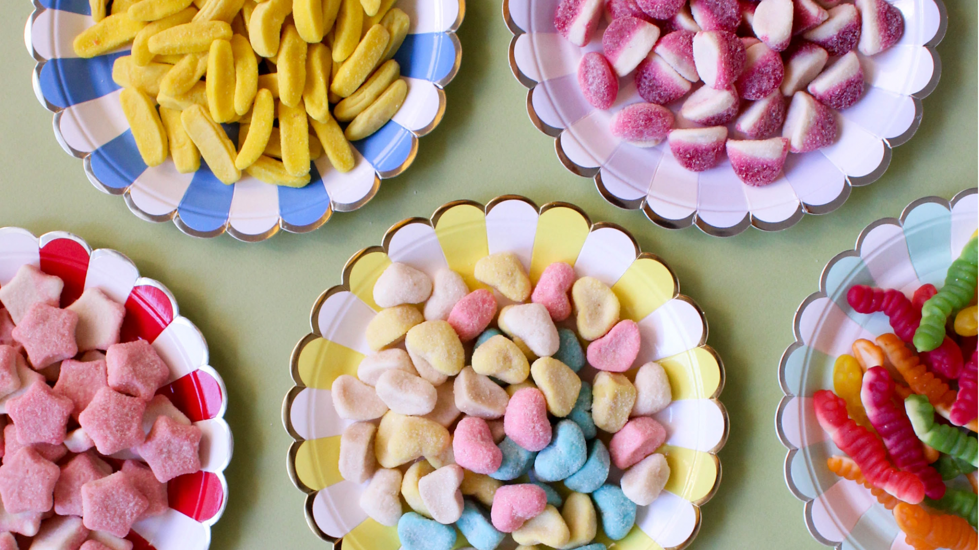 Colorful lollypops, gummies, and other candies sweetened with IFF XIVIA® Xylitol
