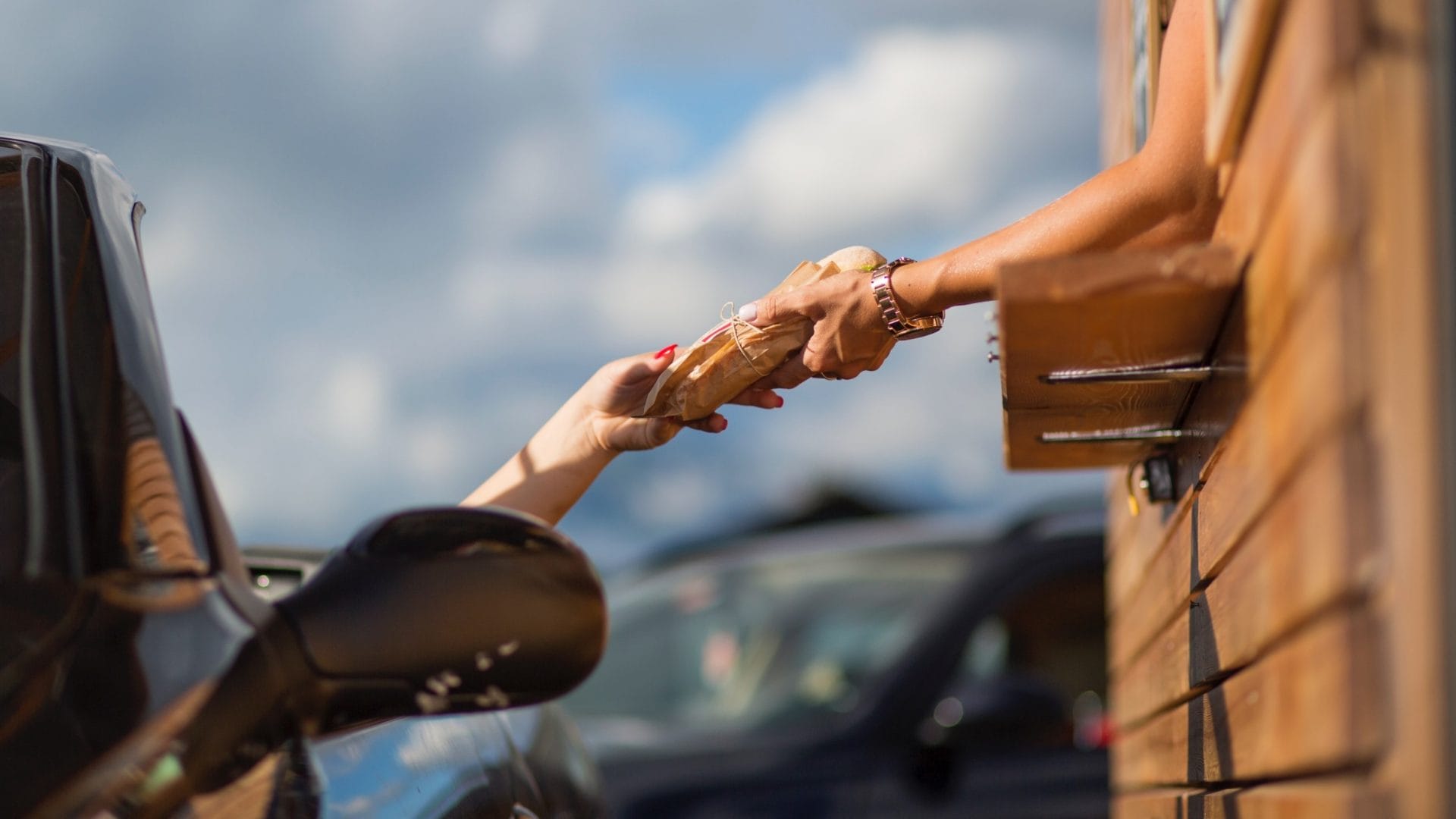 A person getting food