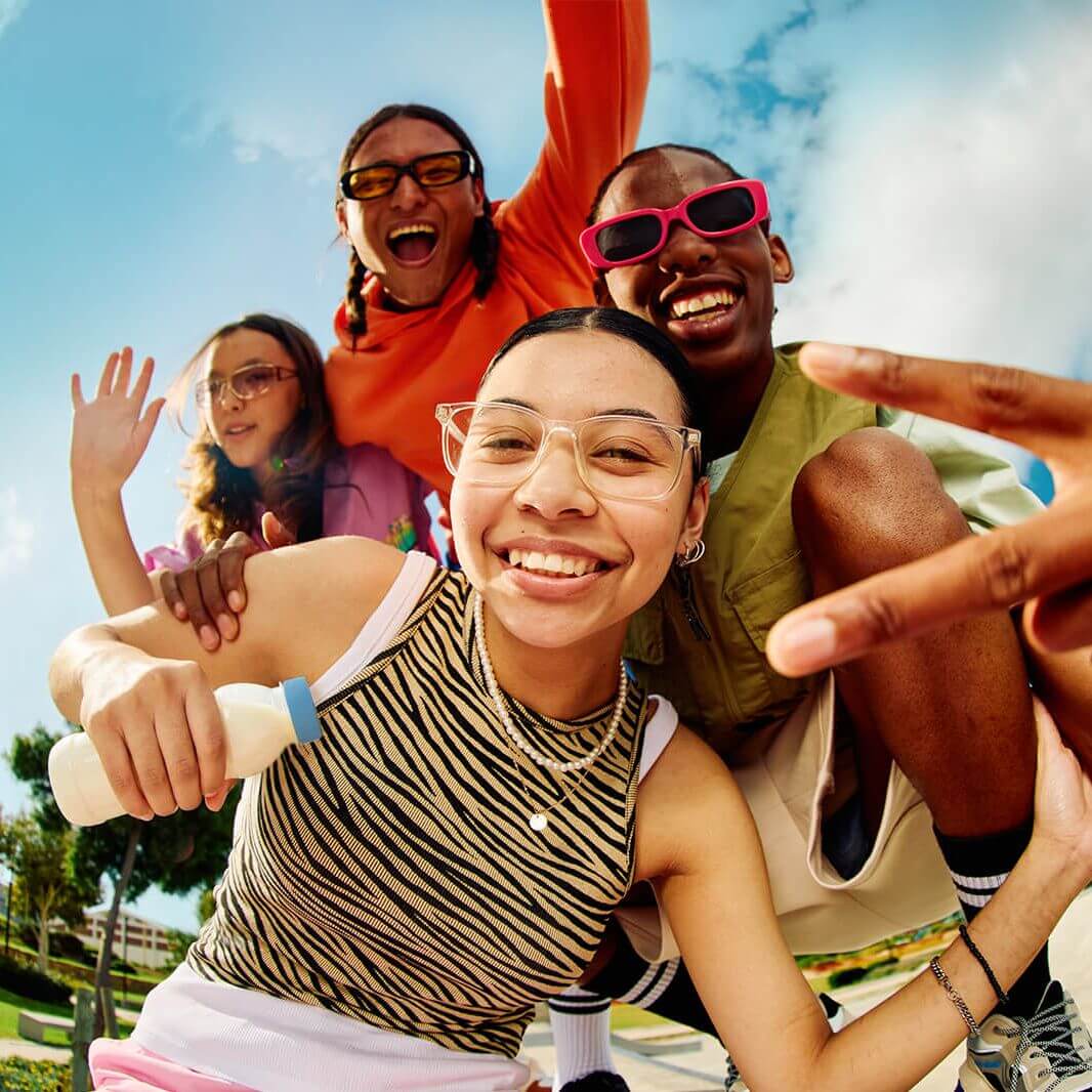 young people with yogurt dynamic