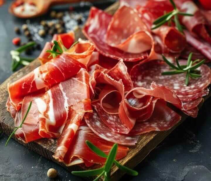 Slicing deli meats board