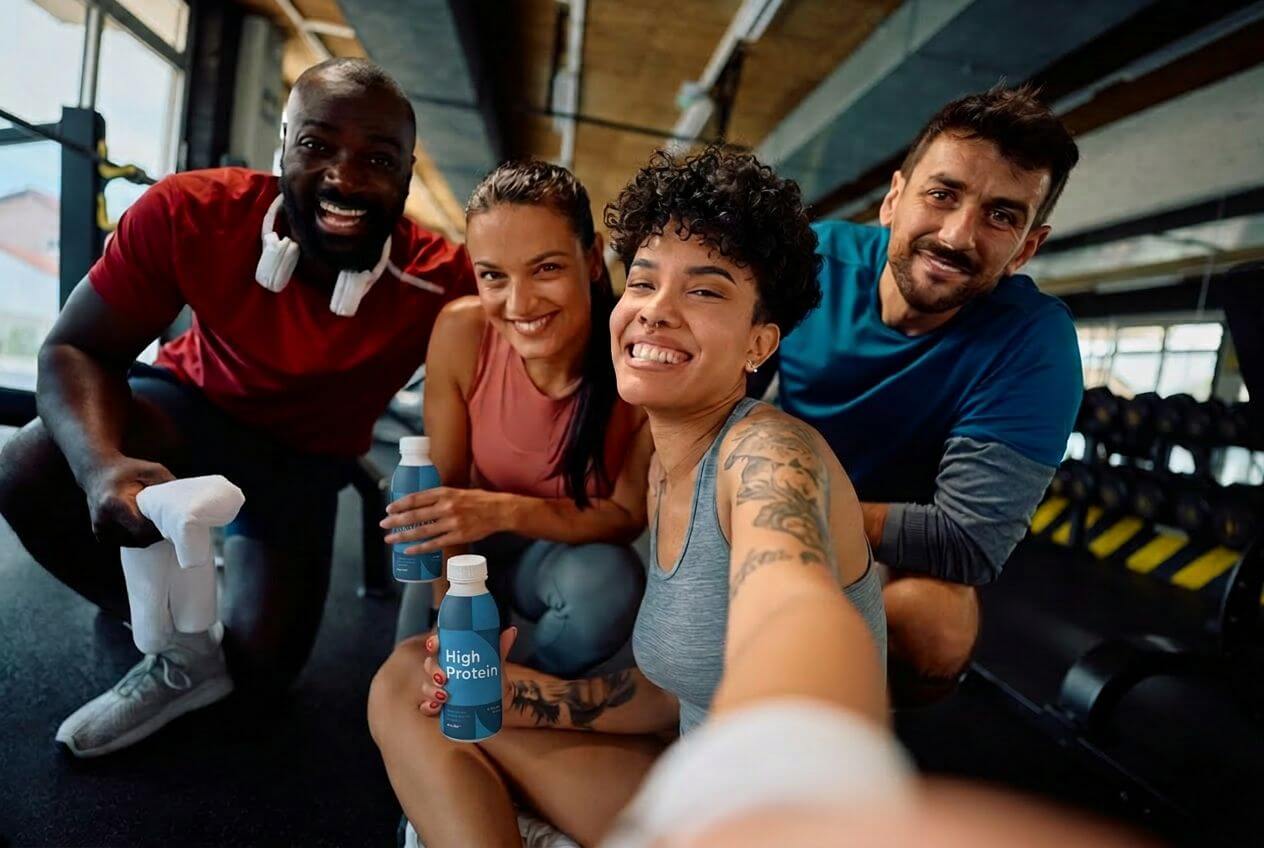 drinking yogurt and friends